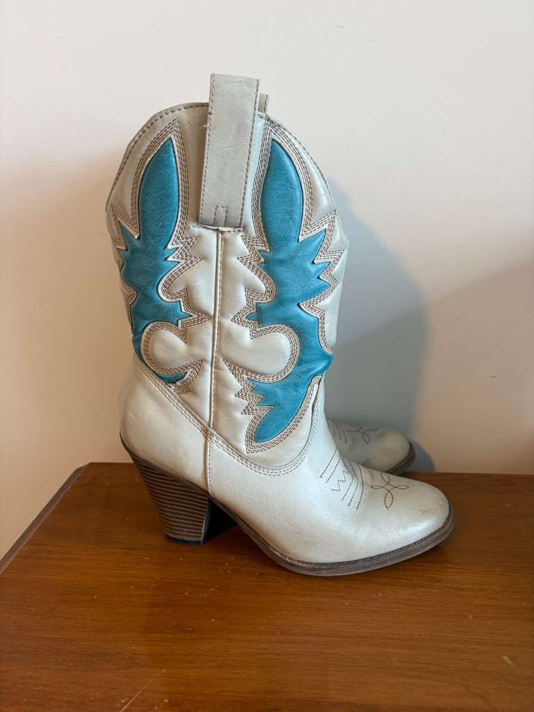 Women’s Western Boots With Blue/Teal Inlay